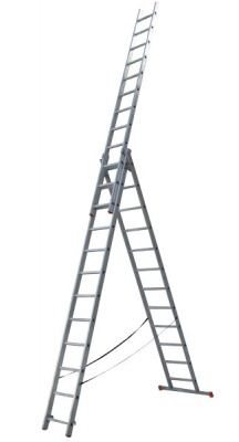 Лестница алюминиевая 3-секционная универсальная 16 ступ. (3х16) Хобби