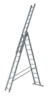 Лестница алюминиевая 3-секционная универсальная 5 ступ. (3х5) Мастер